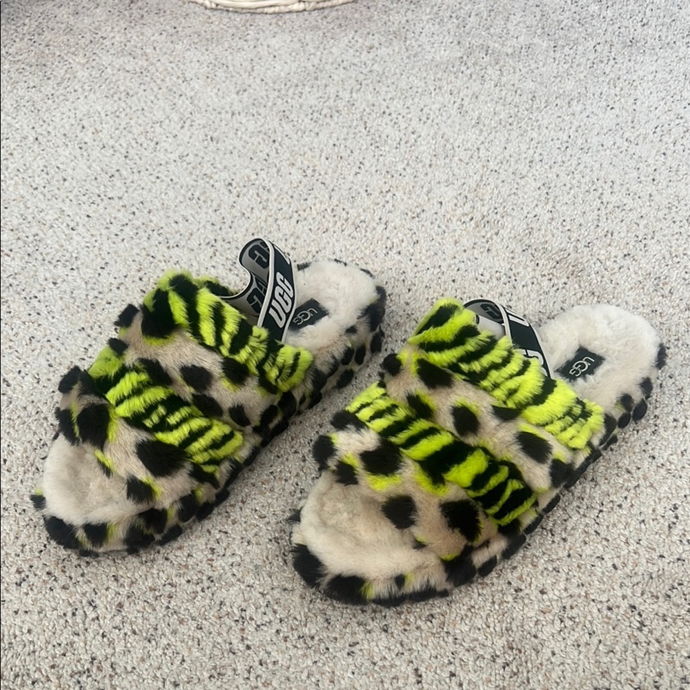 UGG Cozy Green and Black Slippers